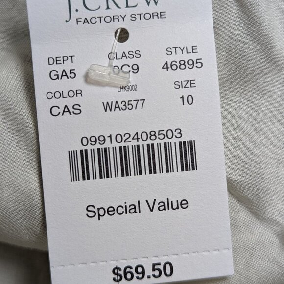 J. CREW FACTORY A-Line Pleated Camouflage Cotton Lined Skirt Taupe Cream Size 10 - Picture 8 of 11